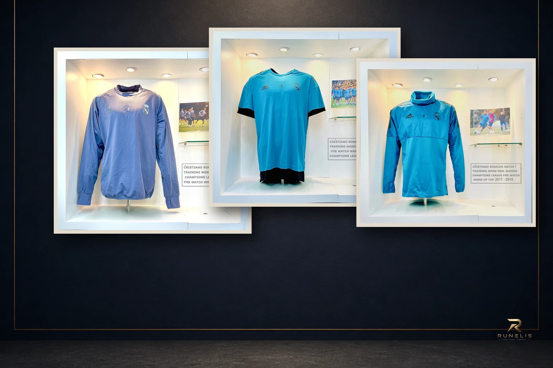 Runelis presentation of selected source photographs from Cristiano Ronaldo: Set of Four Pre-Match Worn Tops