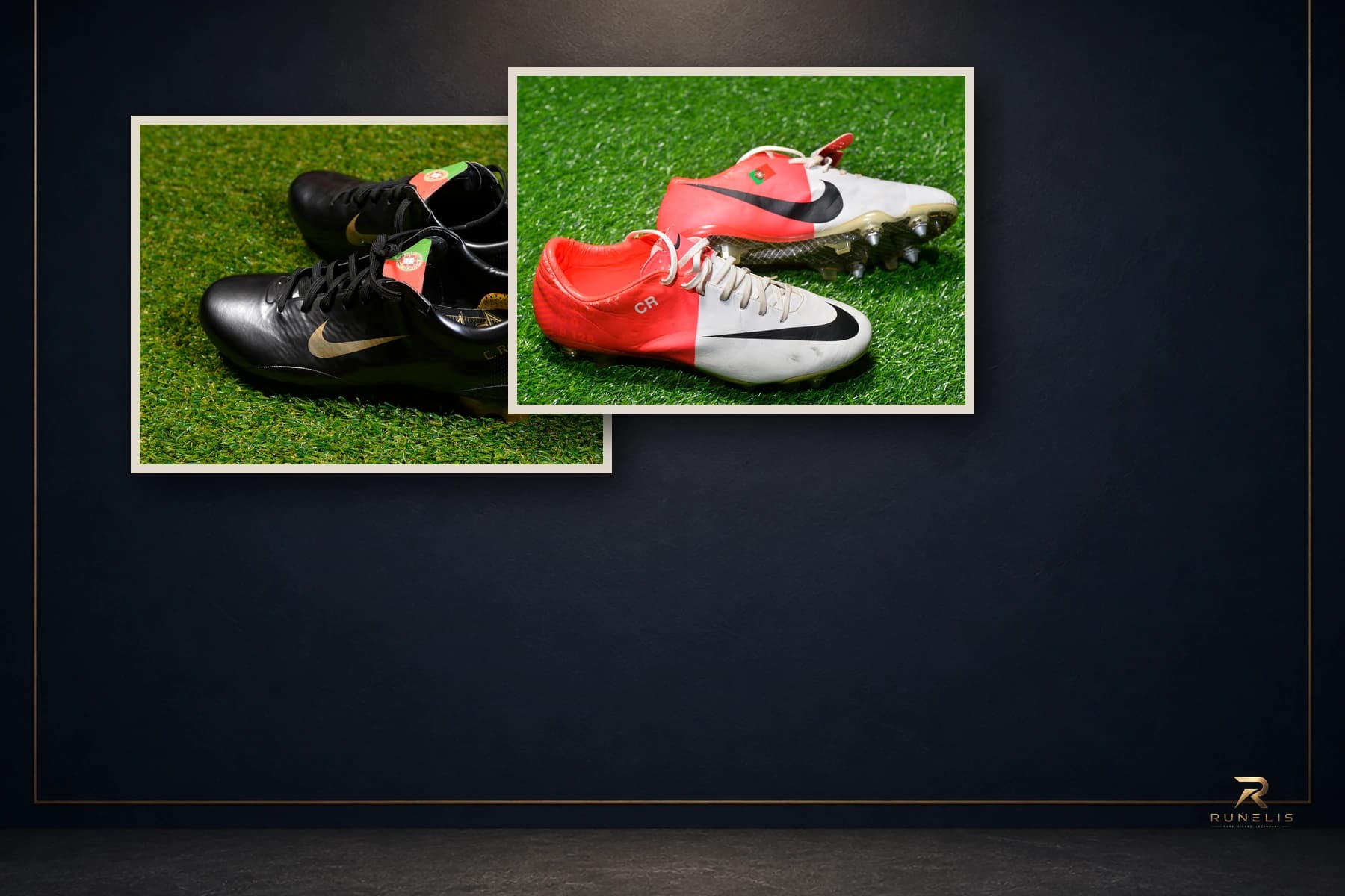 Runelis presentation of selected source photographs from Set of Two Ronaldo Match-Worn Boots