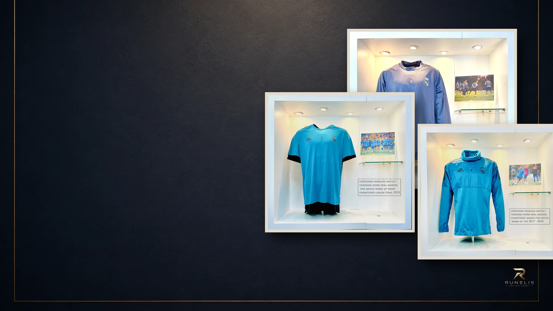 Runelis presentation of selected source photographs from Cristiano Ronaldo: Set of Four Pre-Match Worn Tops