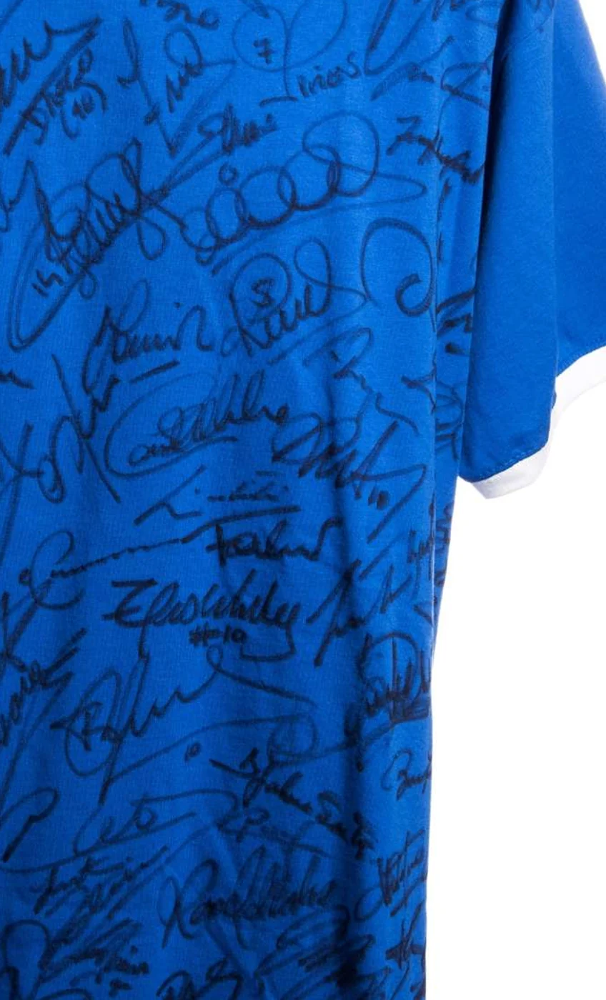 FIFA centenary shirt signatures at right for FIFA Centenary Jersey Signed by the FIFA 100 — Edition 8/10